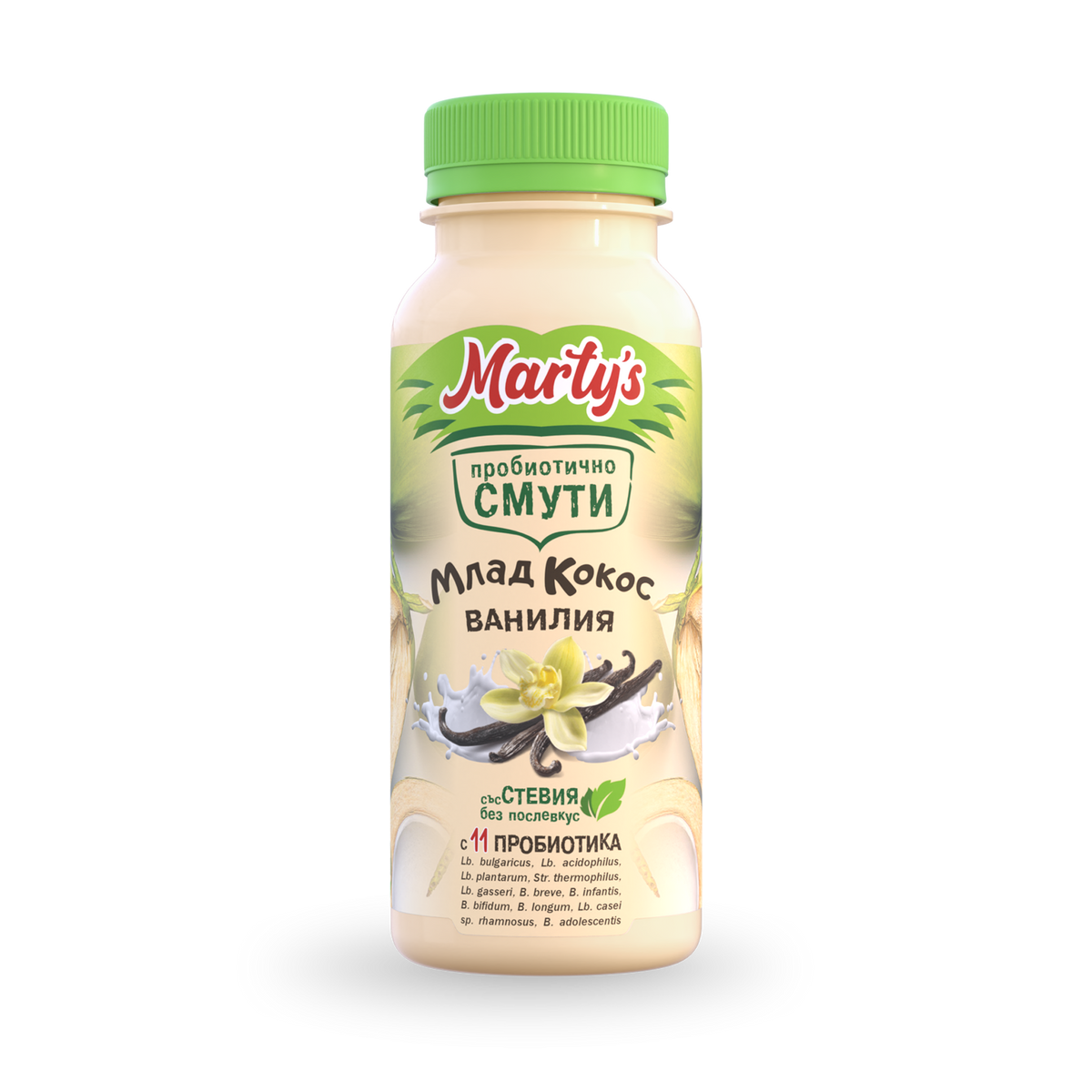 Пробиотично Смути от млад кокос - Веган Киселомлечна напитка с 11 живи пробиотика