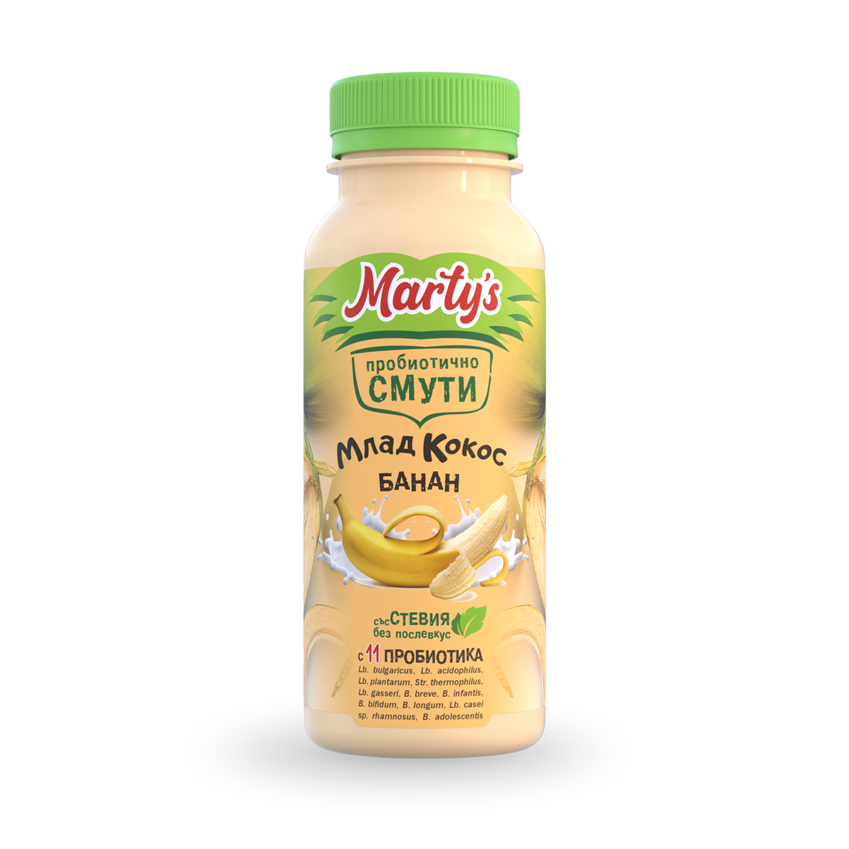 Пробиотично Смути от млад кокос - Веган Киселомлечна напитка с 11 живи пробиотика