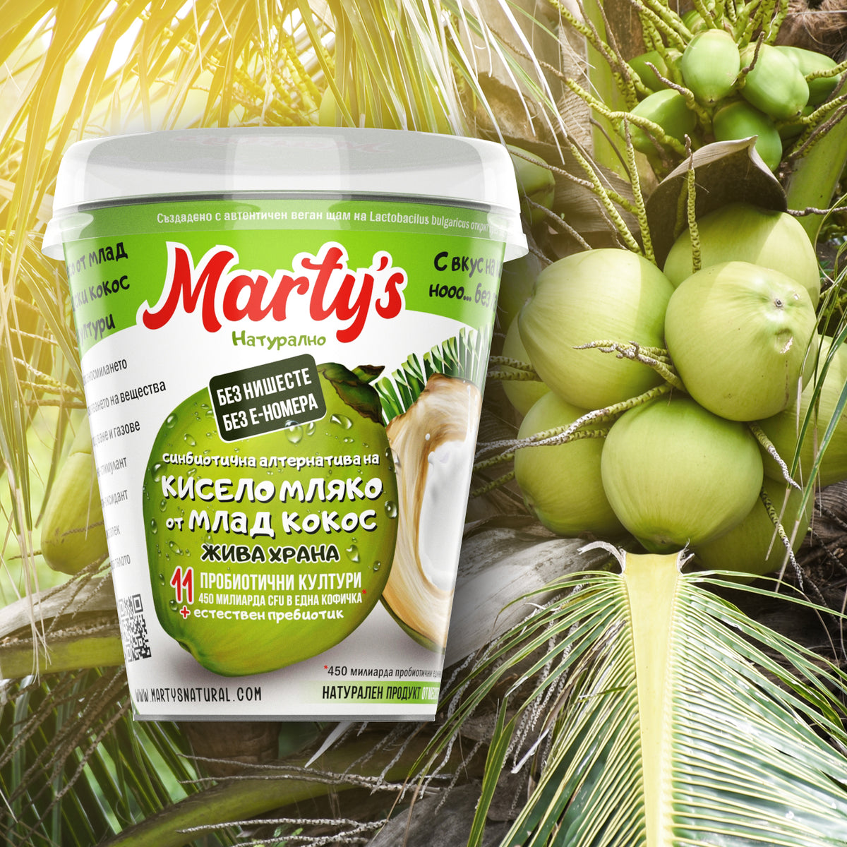 Веган кисело мляко от млад кокос с 11 пробиотика